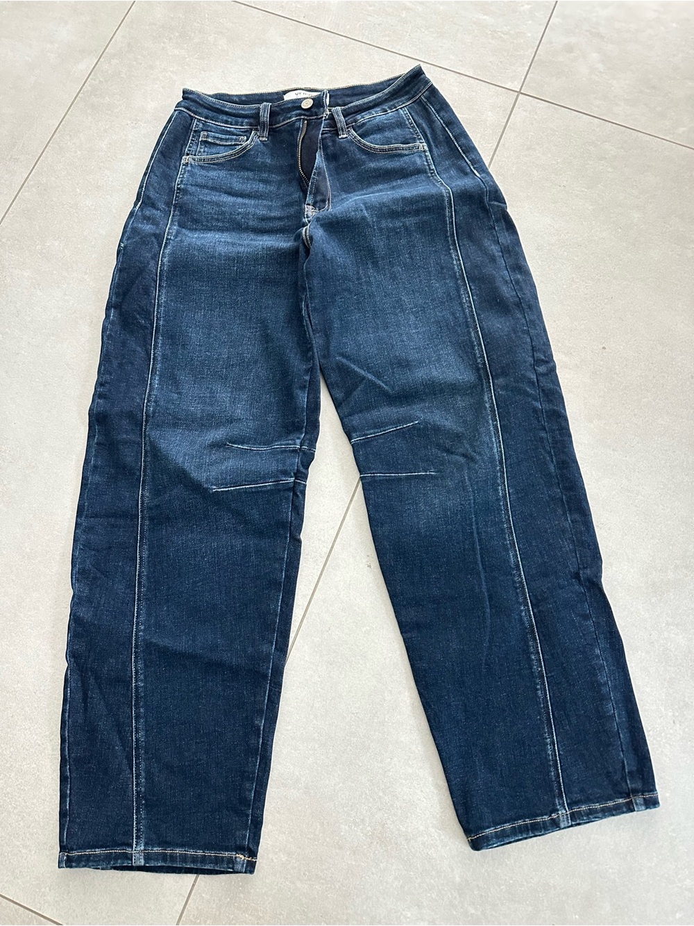 VERVET BY FLYING MONKEY Dark Blue Relaxed Straight Jeans